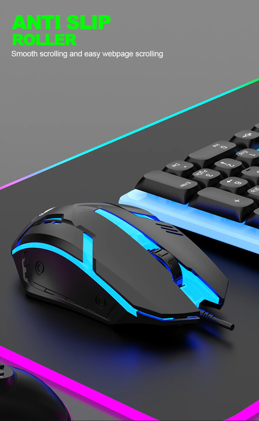 LIMEIDE GTX350 Series Wired 104 Keys Membrane Keyboard Many Kinds of Colorful Lighting Gaming and Office For Windows and IOS