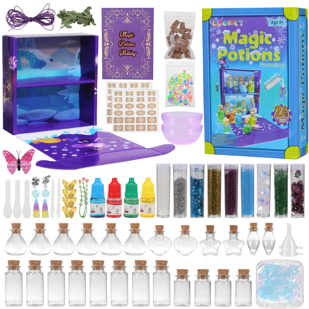 24 bottles DIY Fairy Magic Potions Kit Freeze Potion DIY Mixed Magic Wizard Potion Bottles Science Games Toys Children Gift