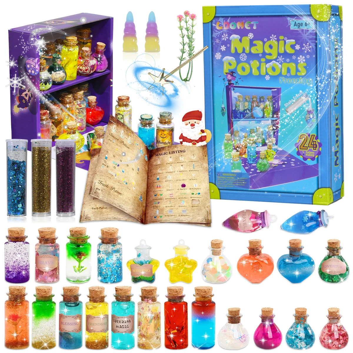 24 bottles DIY Fairy Magic Potions Kit Freeze Potion DIY Mixed Magic Wizard Potion Bottles Science Games Toys Children Gift