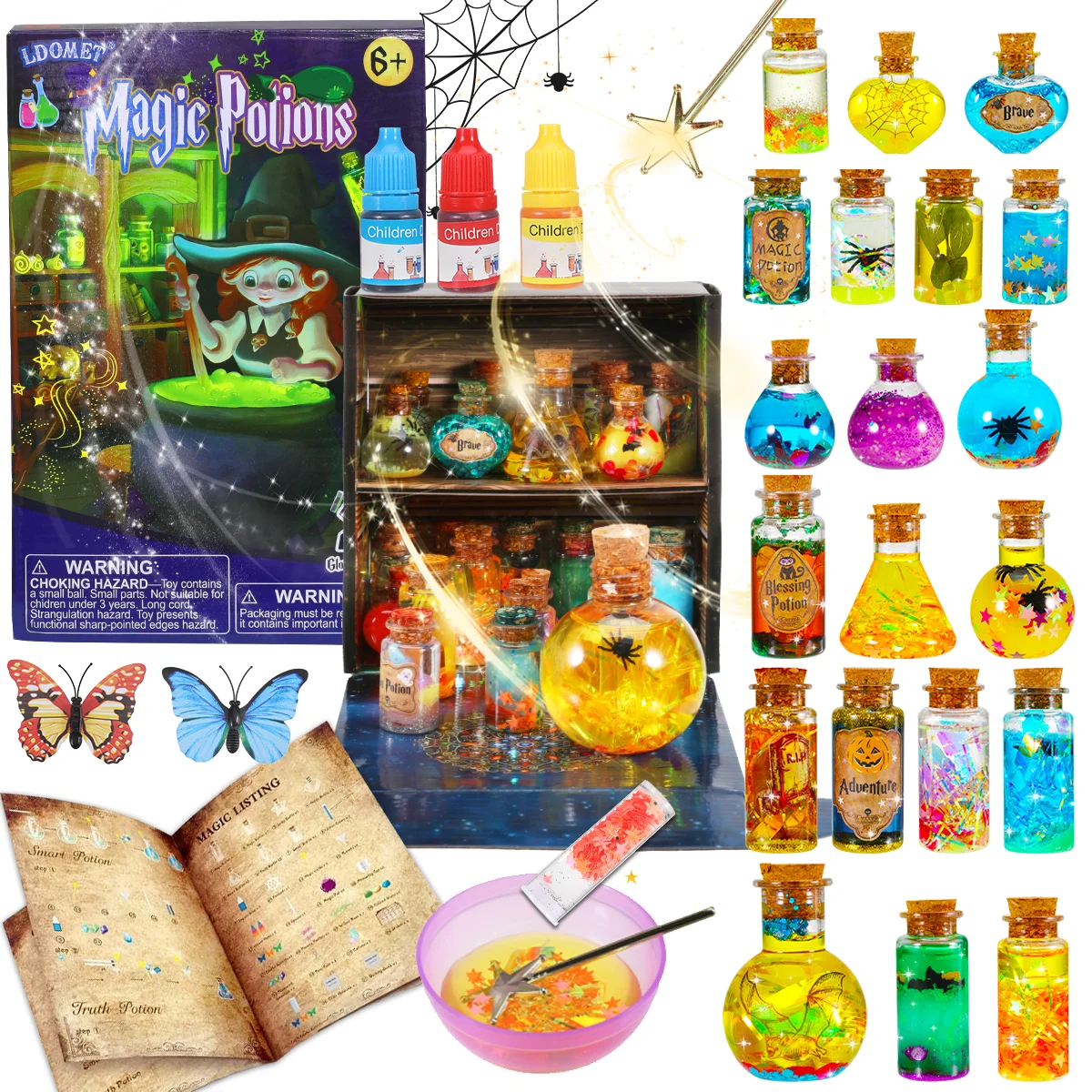 DIY Fairy Magical Potions Kit Horror Halloween Christmas Gifts Witches' Magical Color Changing Freezing Potions Art Craft Kit DIY Fairy Magical Potions Kit Horror Halloween Christmas Gifts Witches' Magical Color Changing Freezing Potions Art Craft Kit