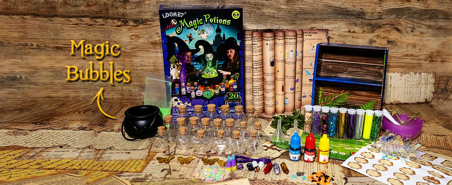 DIY Fairy Magical Potions Kit Horror Halloween Christmas Gifts Witches' Magical Color Changing Freezing Potions Art Craft Kit DIY Fairy Magical Potions Kit Horror Halloween Christmas Gifts Witches' Magical Color Changing Freezing Potions Art Craft Kit