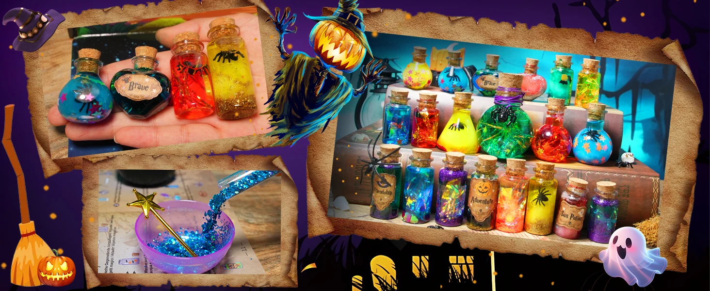 DIY Fairy Magical Potions Kit Horror Halloween Christmas Gifts Witches' Magical Color Changing Freezing Potions Art Craft Kit DIY Fairy Magical Potions Kit Horror Halloween Christmas Gifts Witches' Magical Color Changing Freezing Potions Art Craft Kit