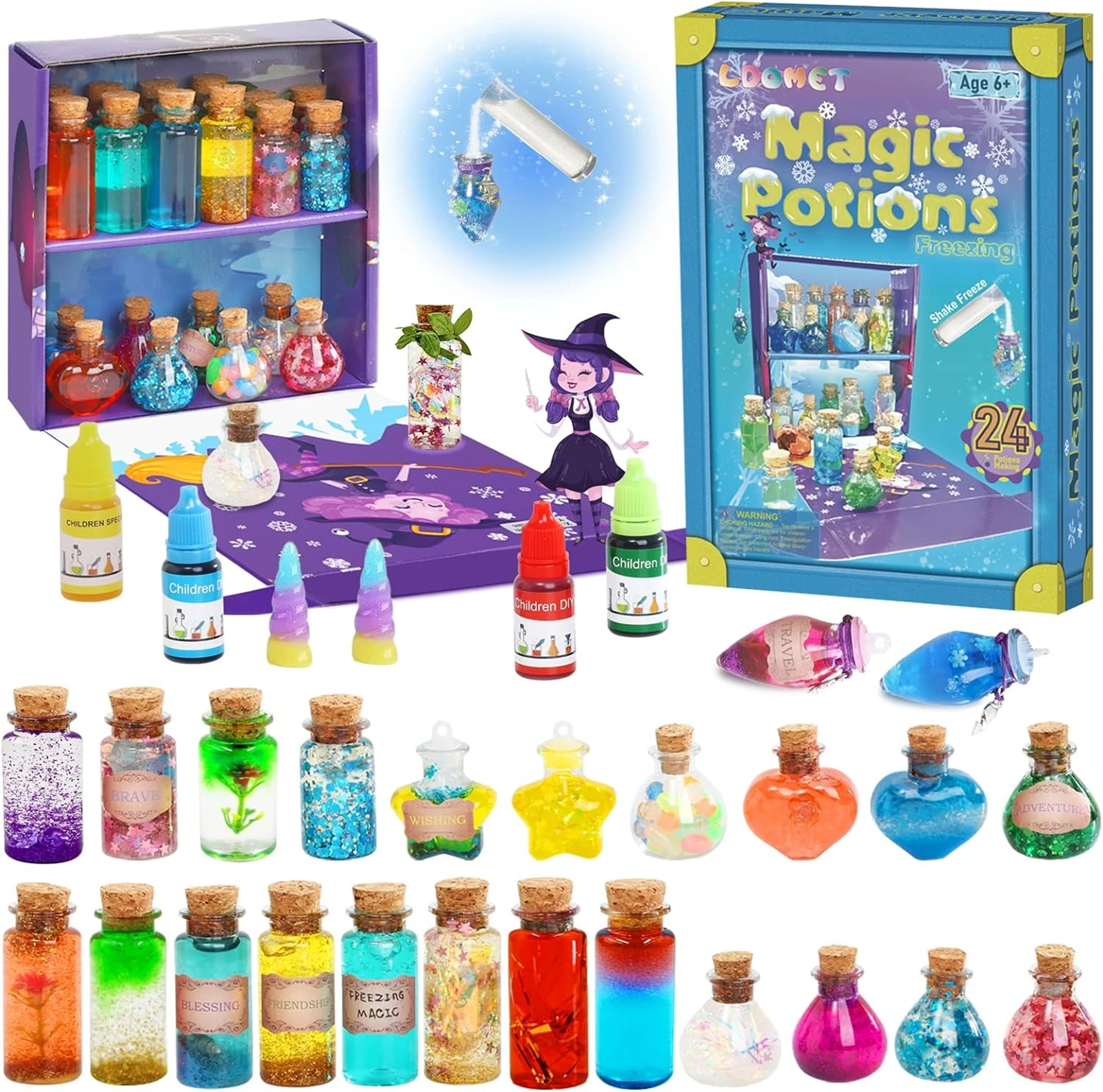 New 24pcs DIY Fairy Magic Potions Kit for Kids Christmas DIY Magical Potions DIY Handmade Toys for Halloween Decorations Toy