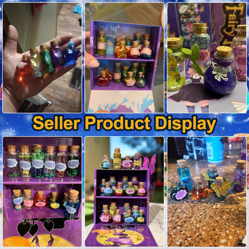 New 24pcs DIY Fairy Magic Potions Kit for Kids Christmas DIY Magical Potions DIY Handmade Toys for Halloween Decorations Toy