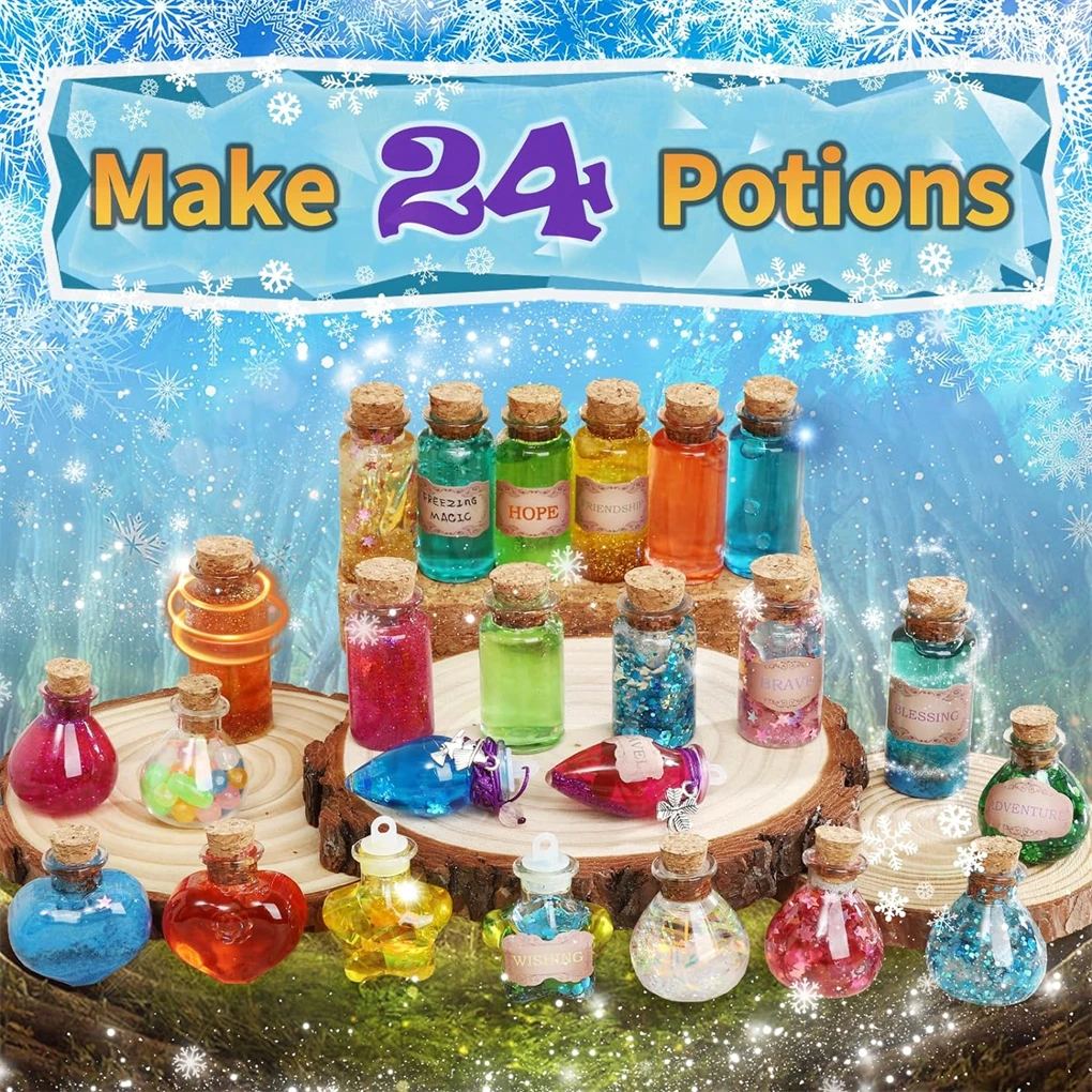 New 24pcs DIY Fairy Magic Potions Kit for Kids Christmas DIY Magical Potions DIY Handmade Toys for Halloween Decorations Toy