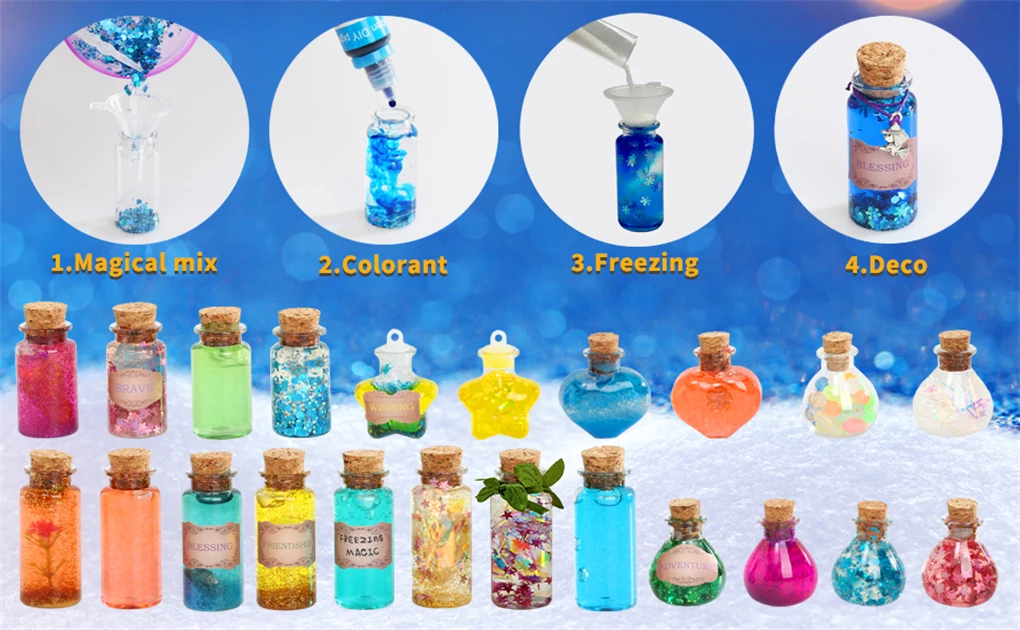 DIY Magical Potions DIY Handmade Toys Christmas Fairy Magic Potions Kit for Kids Halloween Decorations Toy 20/22 Bottles