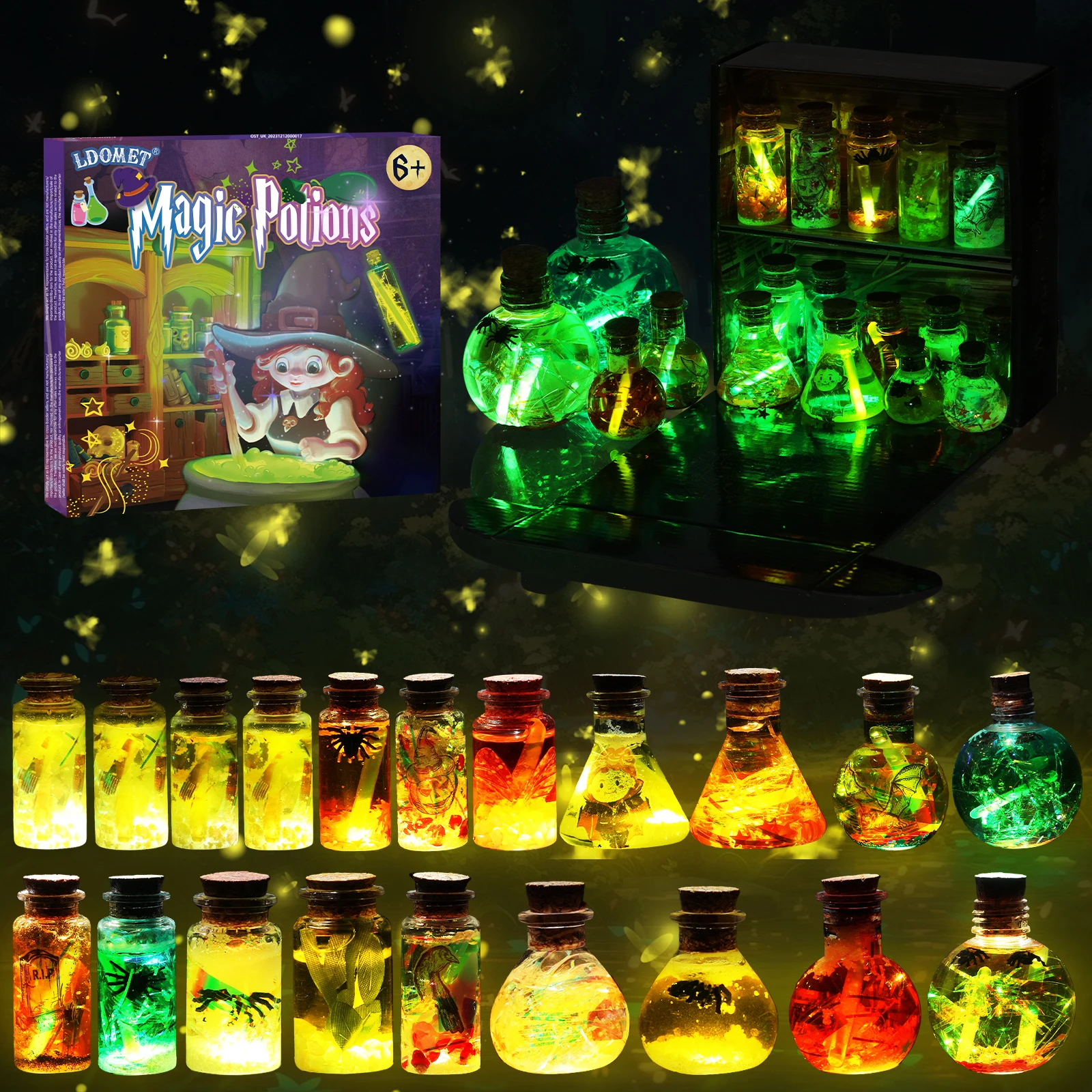 DIY Mixed Magic Wizard Potion Bottles Color Changing luminous Potions Art Craft Kit Kids Family Educational Toys Birthday Gifts