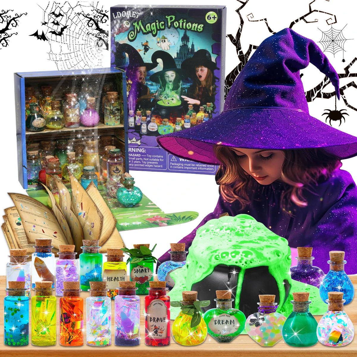 DIY Mixed Magic Wizard Potion Bottles Color Changing luminous Potions Art Craft Kit Kids Family Educational Toys Birthday Gifts