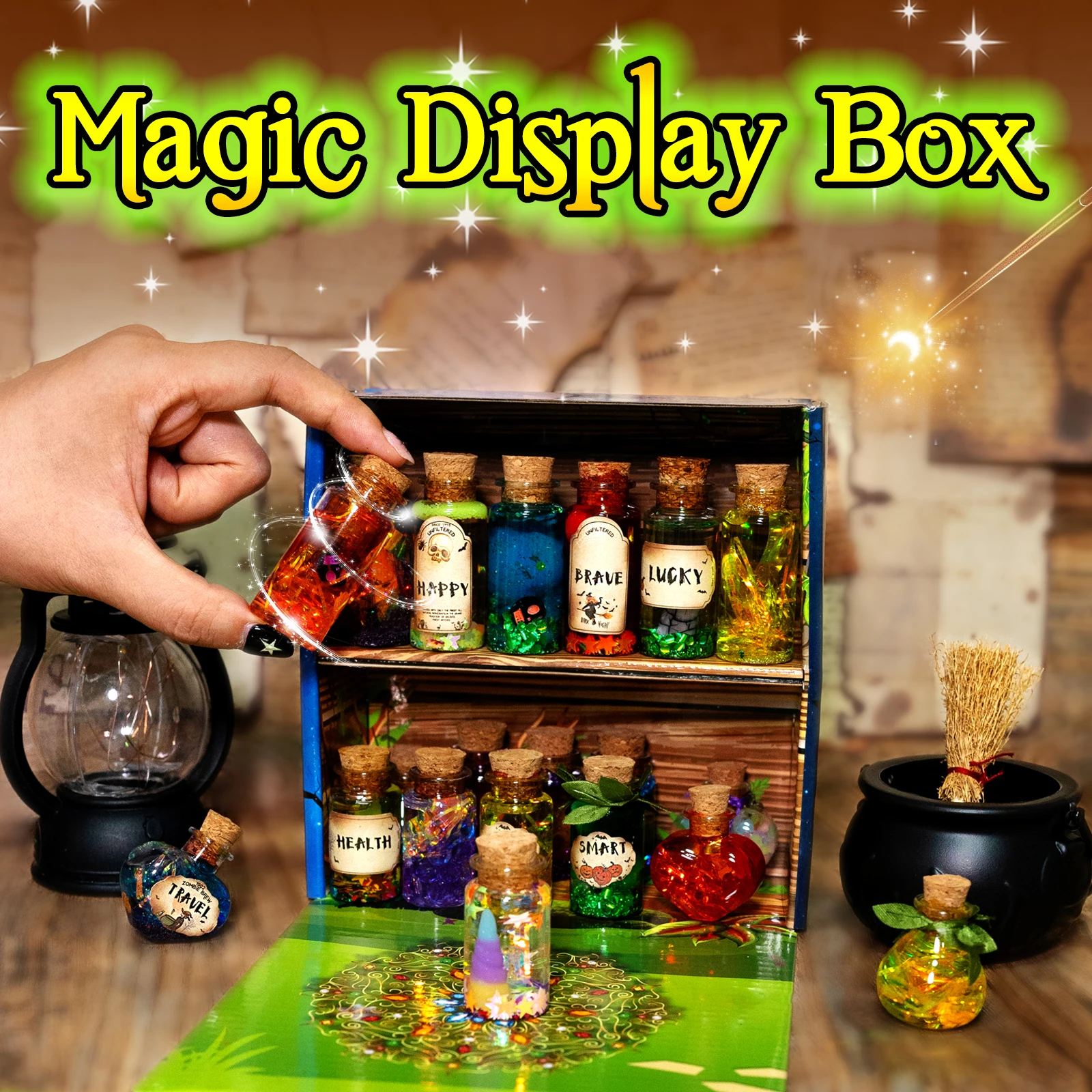 DIY Mixed Magic Wizard Potion Bottles Color Changing luminous Potions Art Craft Kit Kids Family Educational Toys Birthday Gifts