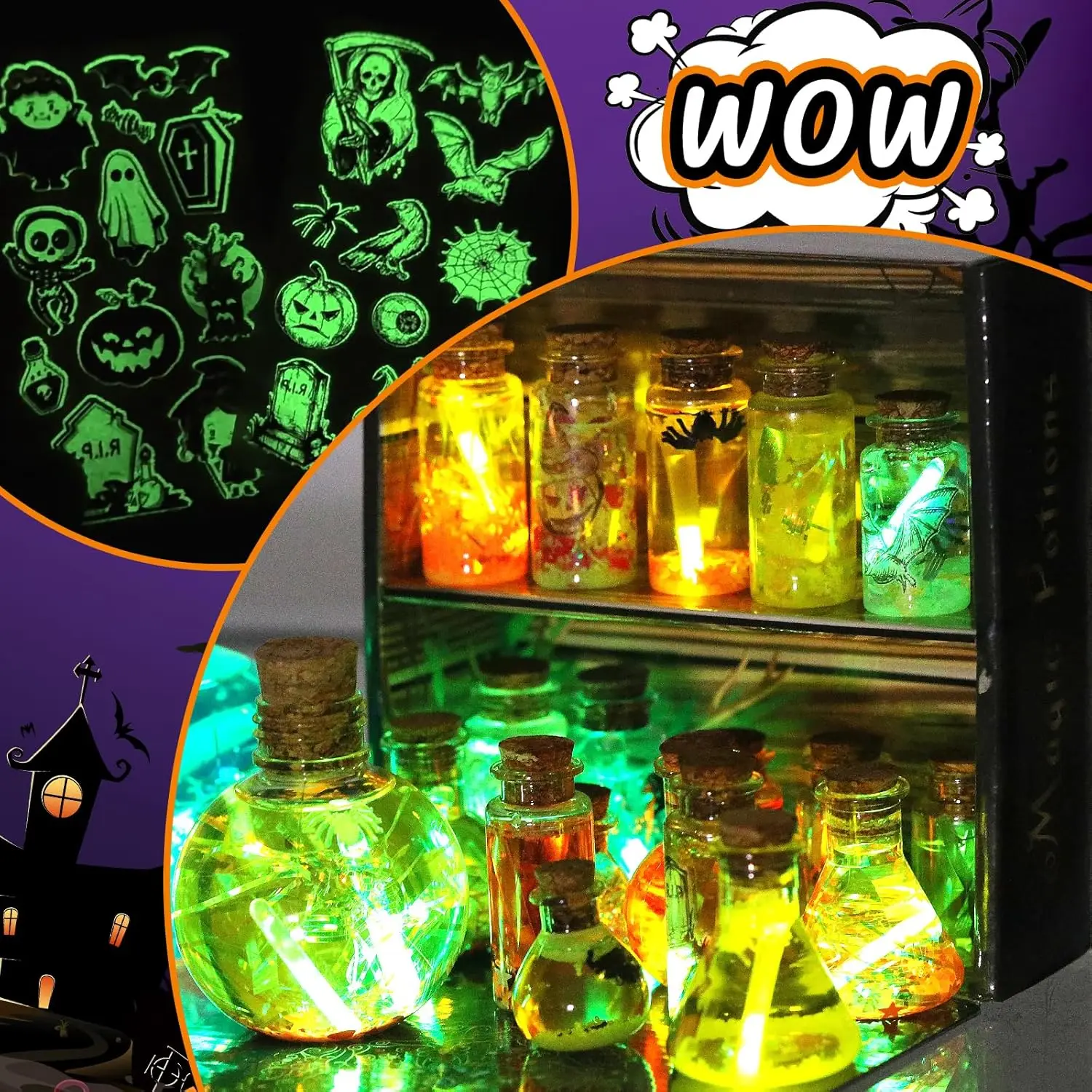 DIY Mixed Magic Wizard Potion Bottles Color Changing luminous Potions Art Craft Kit Kids Family Educational Toys Birthday Gifts