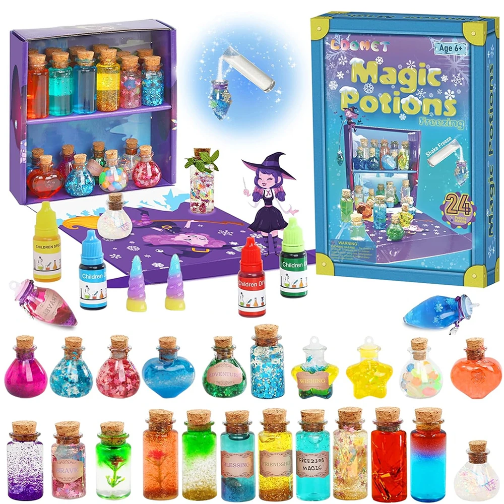 DIY Mixed Magic Wizard Potion Bottles Color Changing luminous Potions Art Craft Kit Kids Family Educational Toys Birthday Gifts