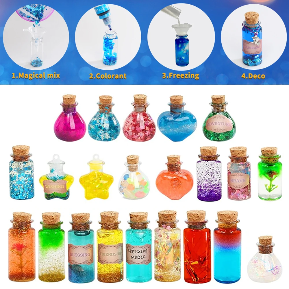 DIY Mixed Magic Wizard Potion Bottles Color Changing luminous Potions Art Craft Kit Kids Family Educational Toys Birthday Gifts