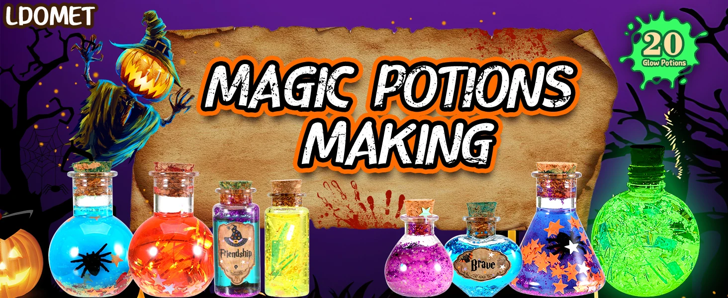 DIY Mixed Magic Wizard Potion Bottles Color Changing luminous Potions Art Craft Kit Kids Family Educational Toys Birthday Gifts