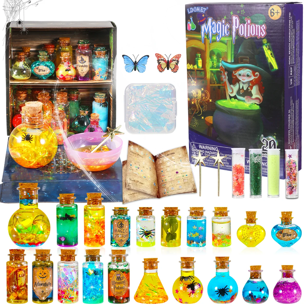 Fairy Magic Potions Kit Witch Glowing Magic Potion for Kids DIY Handmade Toys for Girl Kitchen Chemical Experiments DIY Handmade