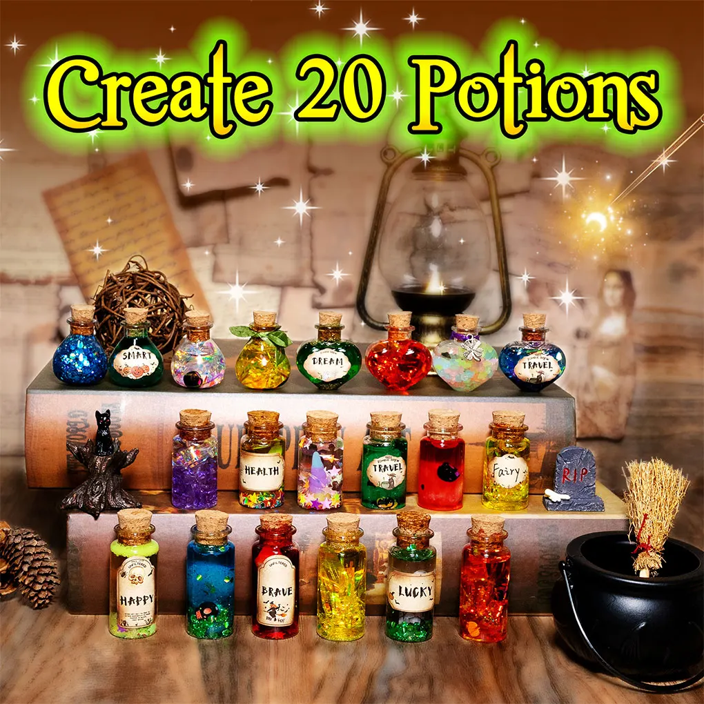 24pcs DIY Halloween Witch Magical Potions Fairy Mixies Potion Kits Christmas DIY Handmade Decors Creative Crafts Toys Fairy Magi 24pcs DIY Halloween Witch Magical Potions Fairy Mixies Potion Kits Christmas DIY Handmade Decors Creative Crafts Toys Fairy Magi