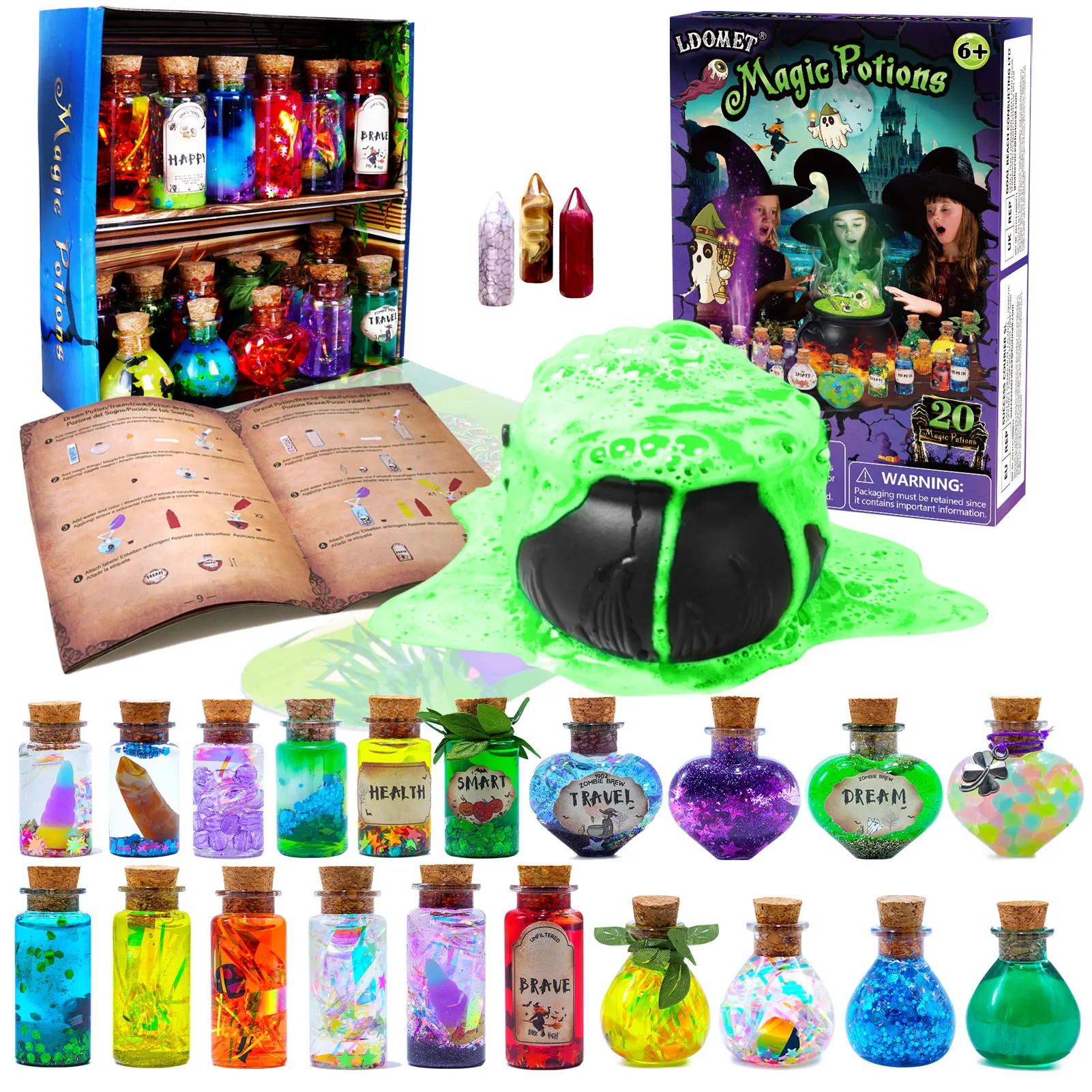 Fairy Magic Potions Kit for Kids – DIY 22 Bottles Magical Potions for Christmas Decorations, Creative Art Craft Toy for Girls
