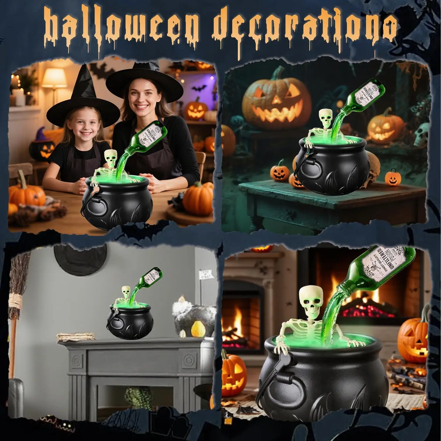 DIY Floating Potion Set with Witches Cauldron and Mist Maker - Spooky Vintage Black Plastic Bowl Hocus Pocus Party Decor DIY Floating Potion Set with Witches Cauldron and Mist Maker - Spooky Vintage Black Plastic Bowl Hocus Pocus Party Decor