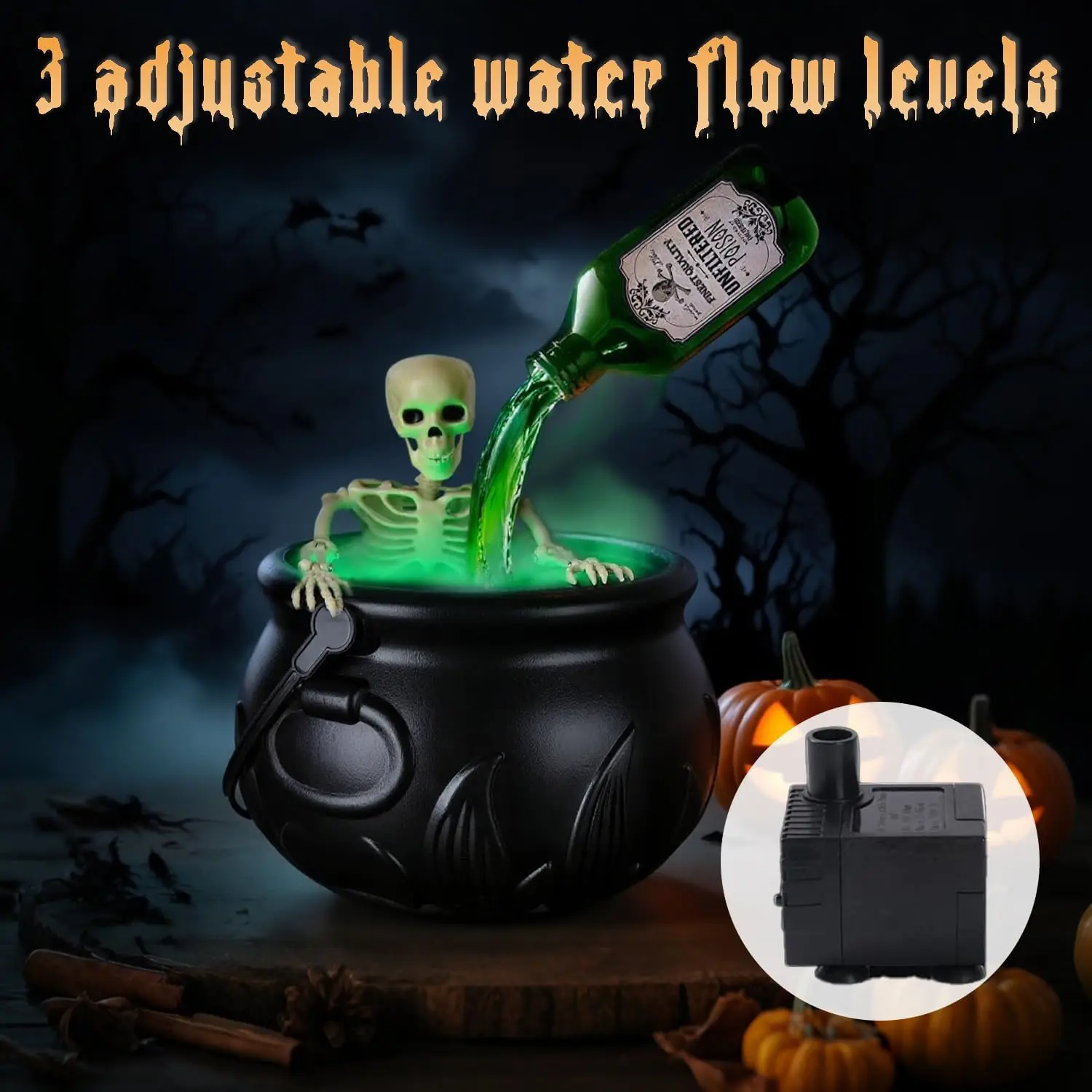 DIY Floating Potion Set with Witches Cauldron and Mist Maker - Spooky Vintage Black Plastic Bowl Hocus Pocus Party Decor DIY Floating Potion Set with Witches Cauldron and Mist Maker - Spooky Vintage Black Plastic Bowl Hocus Pocus Party Decor