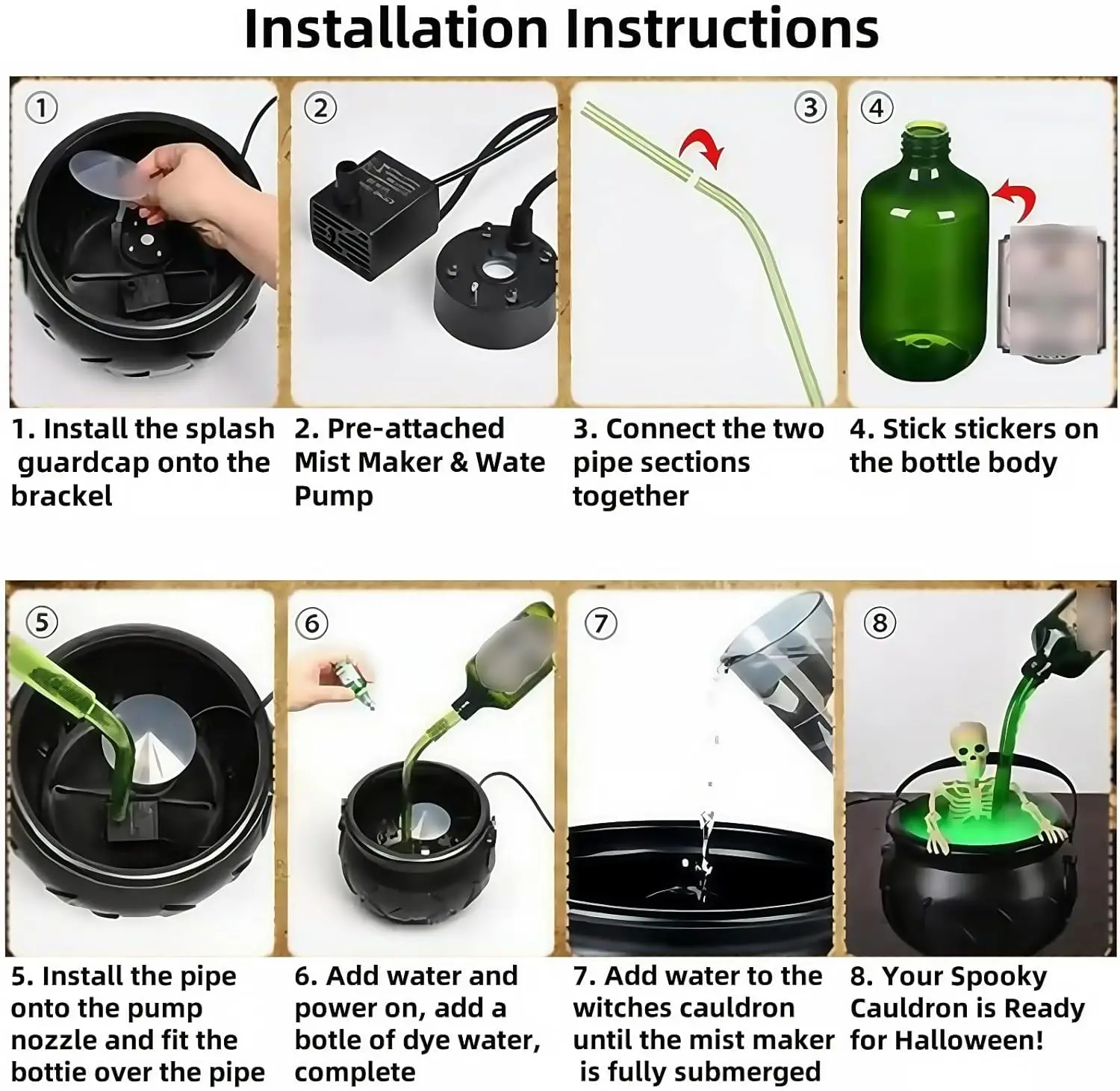 DIY Floating Potion Set with Witches Cauldron and Mist Maker - Spooky Vintage Black Plastic Bowl Hocus Pocus Party Decor DIY Floating Potion Set with Witches Cauldron and Mist Maker - Spooky Vintage Black Plastic Bowl Hocus Pocus Party Decor