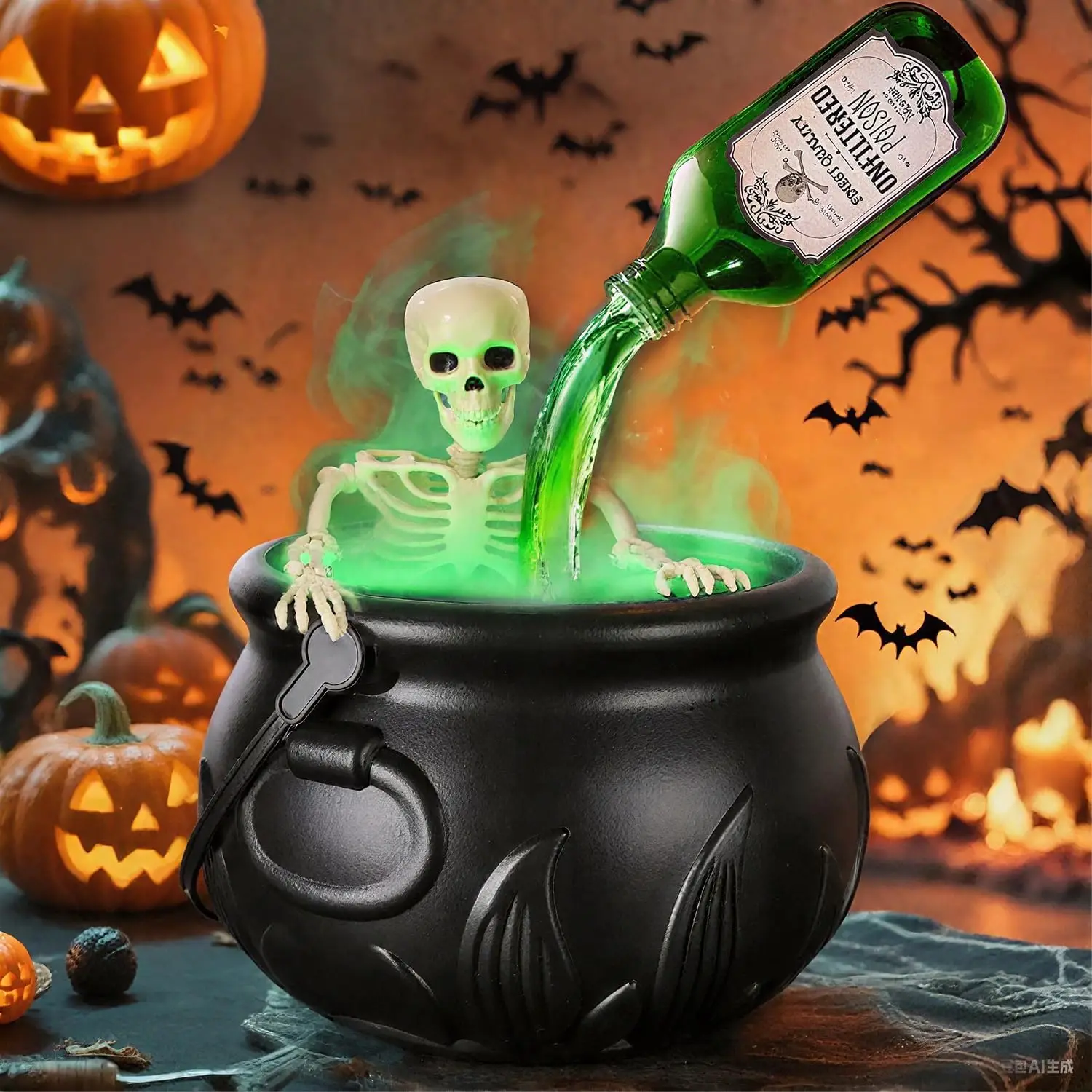 DIY Floating Potion Set with Witches Cauldron and Mist Maker - Spooky Vintage Black Plastic Bowl Hocus Pocus Party Decor DIY Floating Potion Set with Witches Cauldron and Mist Maker - Spooky Vintage Black Plastic Bowl Hocus Pocus Party Decor